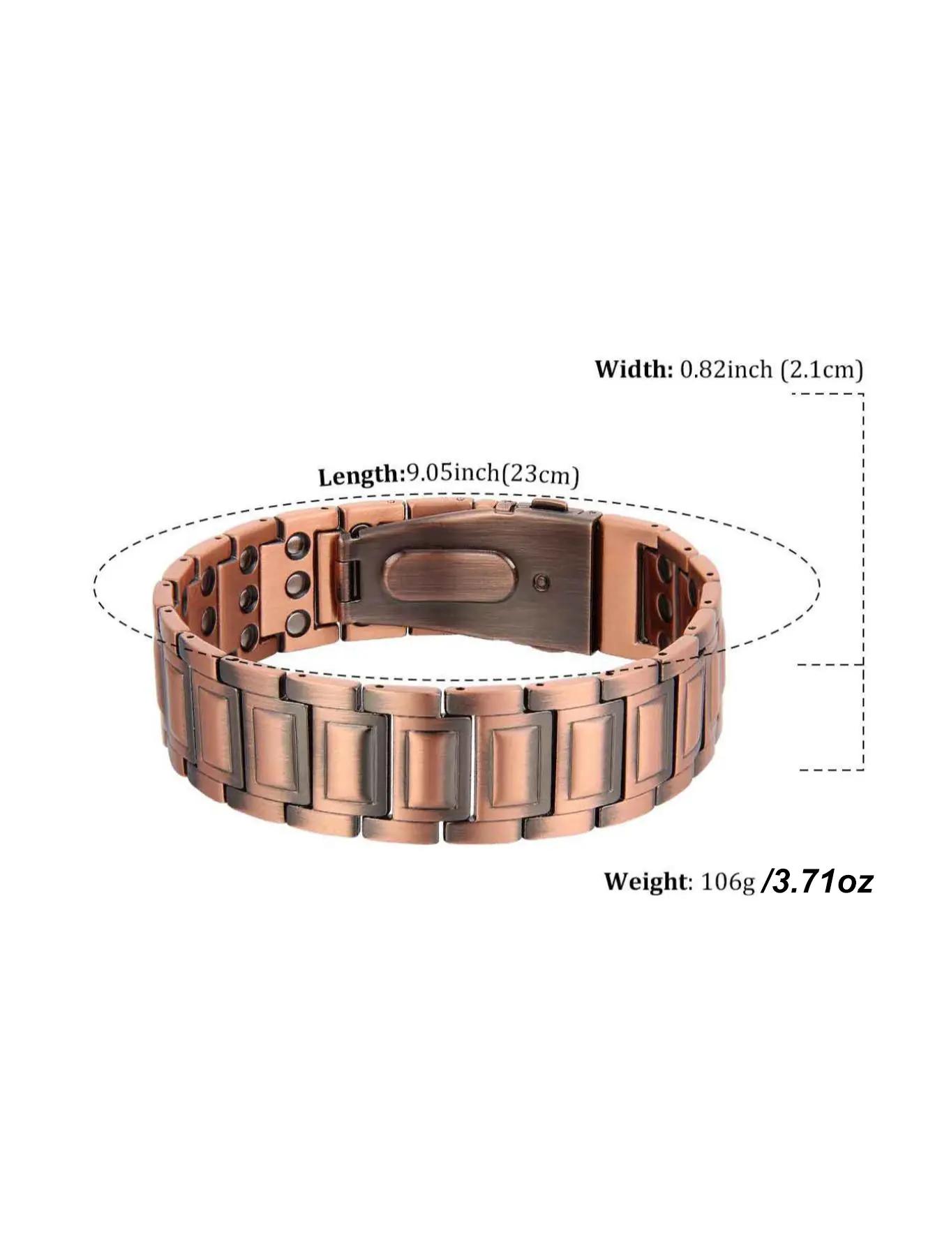 Retro pure copper magnetic therapy bracelet, with built-in magnets. It is comfortable and beneficial to wear daily. Suitable for both men and women. It serves both decorative and health purposes. Perfect for giving as a gift or keeping for oneself.