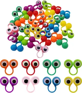 32 Pcs Googly Eye Finger Puppets for Kids – Wiggly Eyeball Finger Rings, Funny Party Favors, Classroom Prizes, Goodie Bag Stuffers, Halloween Toys, Birthday Party Supplies