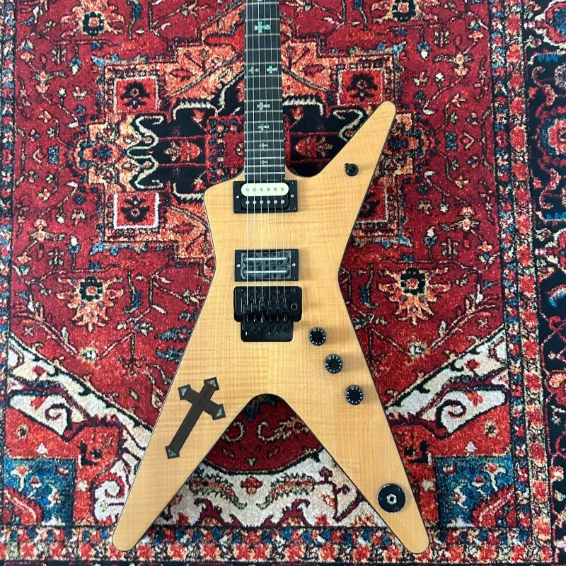 OEM 6 Strings D3 Southern Cross Style Electric Guitar Flame Maple Veneer Natural Wood