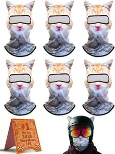 3D Cat Ski Mask Balaclava with Ears - Unisex Cat Shiesty Face Cover for Skiing, Music Festivals, Cycling, Halloween Parties