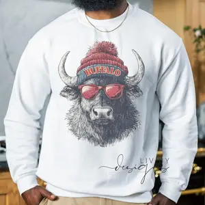 [Sale off up to 65%][Free Ship] Buffalo Football Crewneck Sweatshirt, Sunday Football, Bills Football Shirt, Game Day Shirt, Buffalo Sweater, Buffalo Bill Football Fan Gift