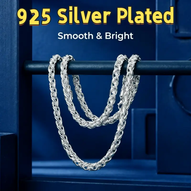 Classic 925 silver plated Necklaces for woman men Exquisite Simple twisted circle Fashion Jewelry Christmas Gifts