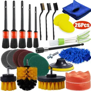 Automatic Detail Brushes for Cars and Motorcycles, Car Cleaning Brushes, Car Detailing Tools, Suitable for Cleaning Car Wheels and Vents Detail