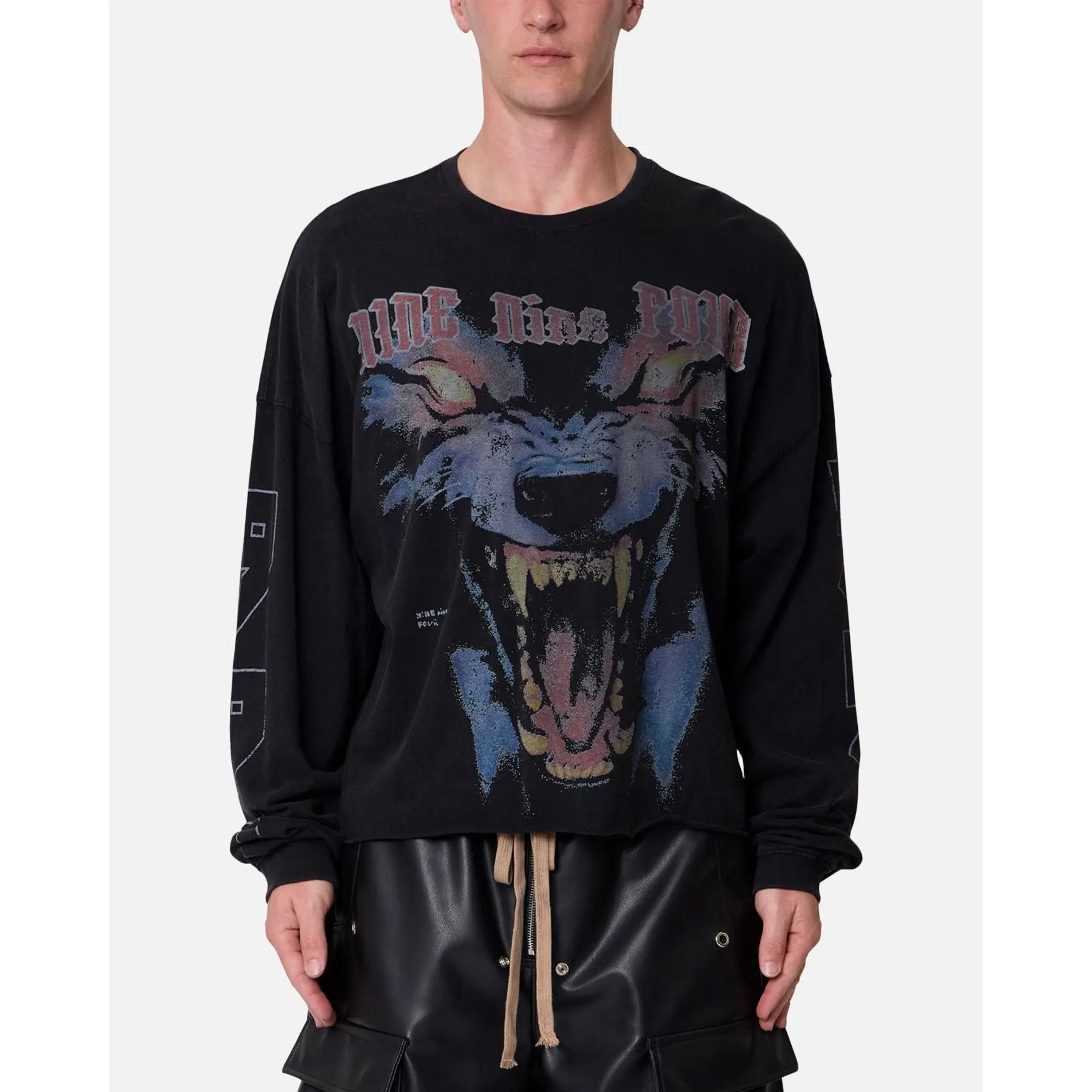 MNML 994 Wolf Long Sleeve T-Shirt Black