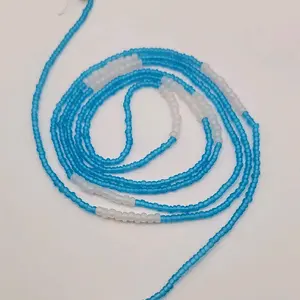 Aqua Passion Waist Beads - Blue and White Beads for Women's Fashion