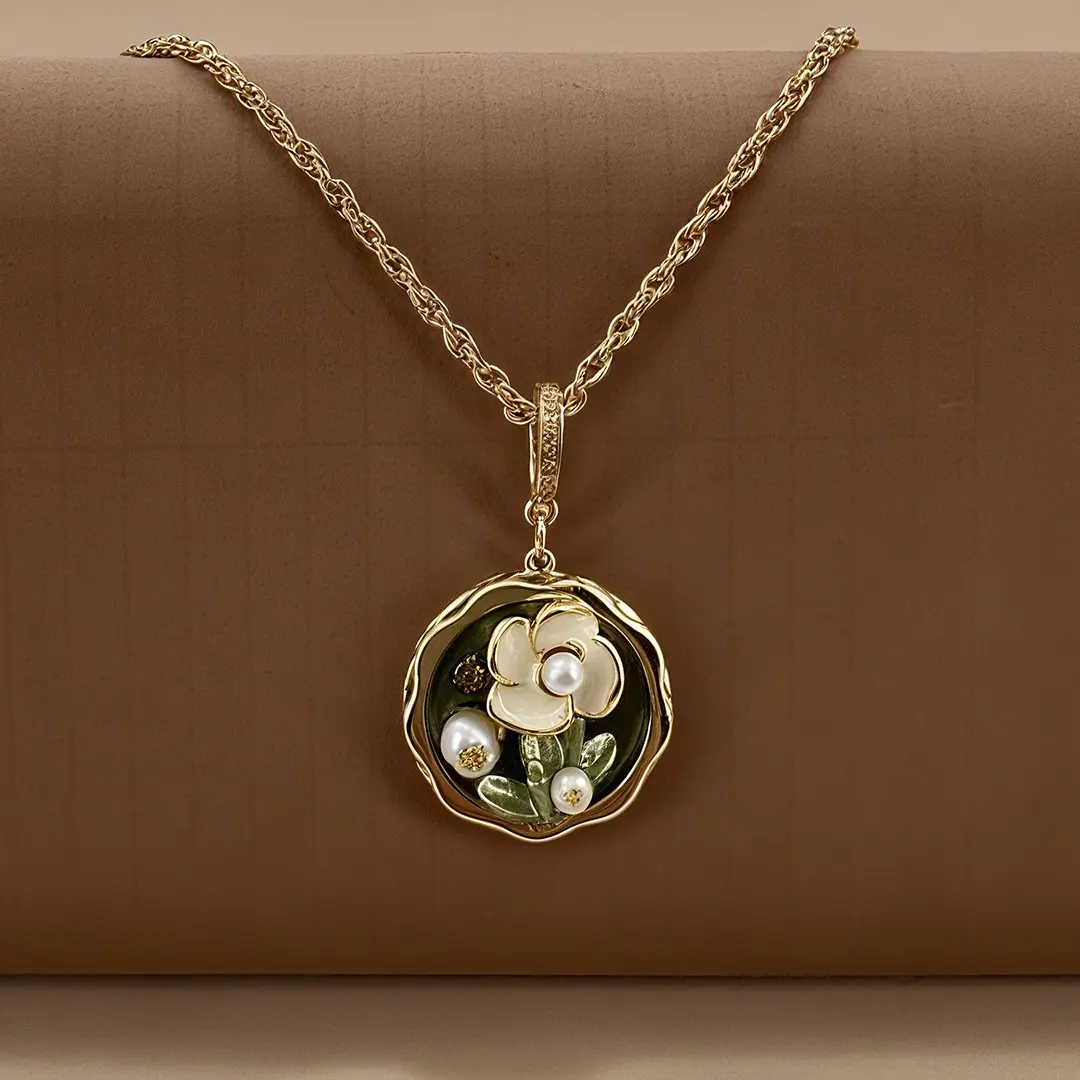 Monet Garden Necklace and Earrings,Forged with Brass,Amplifies Statement and Aesthetic for Party Occasions, Uplifts Fashion Chic Boosts Confidence,Popular Color and Fashion Design, Perfect for Wedding, Date Night, Party, Graduation & Holiday Gifting.