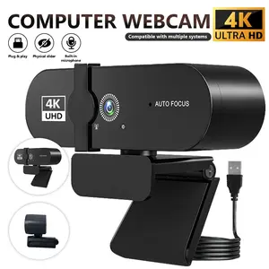 4K Webcam, PDAF Autofocus, Dual Omnidirectional Mics, 73° FOV, Auto Light Correction, Privacy Cover, for Streaming Gaming Business Meetings, PC Computer USB Laptop