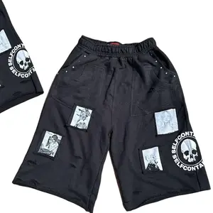 Smoking Kılls Distressed shorts (premade ready to ship)