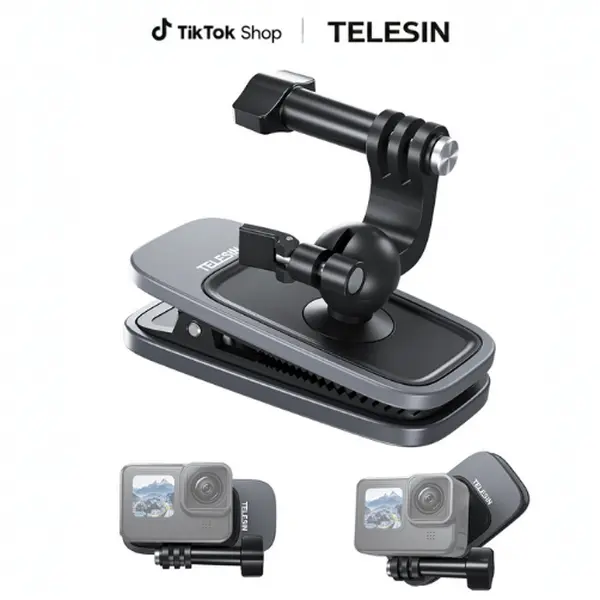 TELESIN 360° Magnetic Backpack Clip Quick Release Mount  for GoPro 13 12 11 10 Max/Insta360 X5/AKASO/DJI Osmo Action 6 5 pro Osmo Nano Accessories