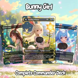 Bunny Girl Anime Waifu Commander 100 Card Deck + Tokens | EDH Proxy
