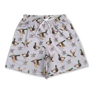 Adult Grey Duck Print Casual or Swim Shorts（No pockets）