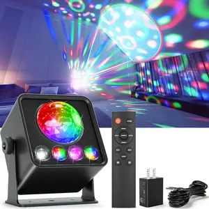 colorful ambient Disco Ball Party trendy mode Lights stage rhythm night Light Sunset Lamp Projector with Sound Activated Strobe Light for Home Parties Halloween Birthday Wedding Wall Cute Room ceiling Decor RGB Projection LED DJ Lamp amber lighting gift t