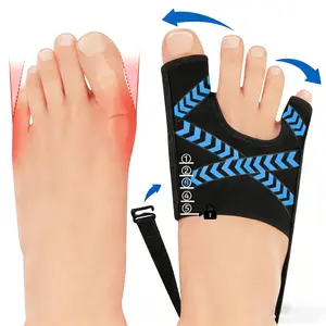 High quality toe separator for bunions with adjustable straps - progressive correction for big and small toes, used day and night to relieve pain, is an essential foot care solution for men and women to repair overlapping toes and improve foot alignment