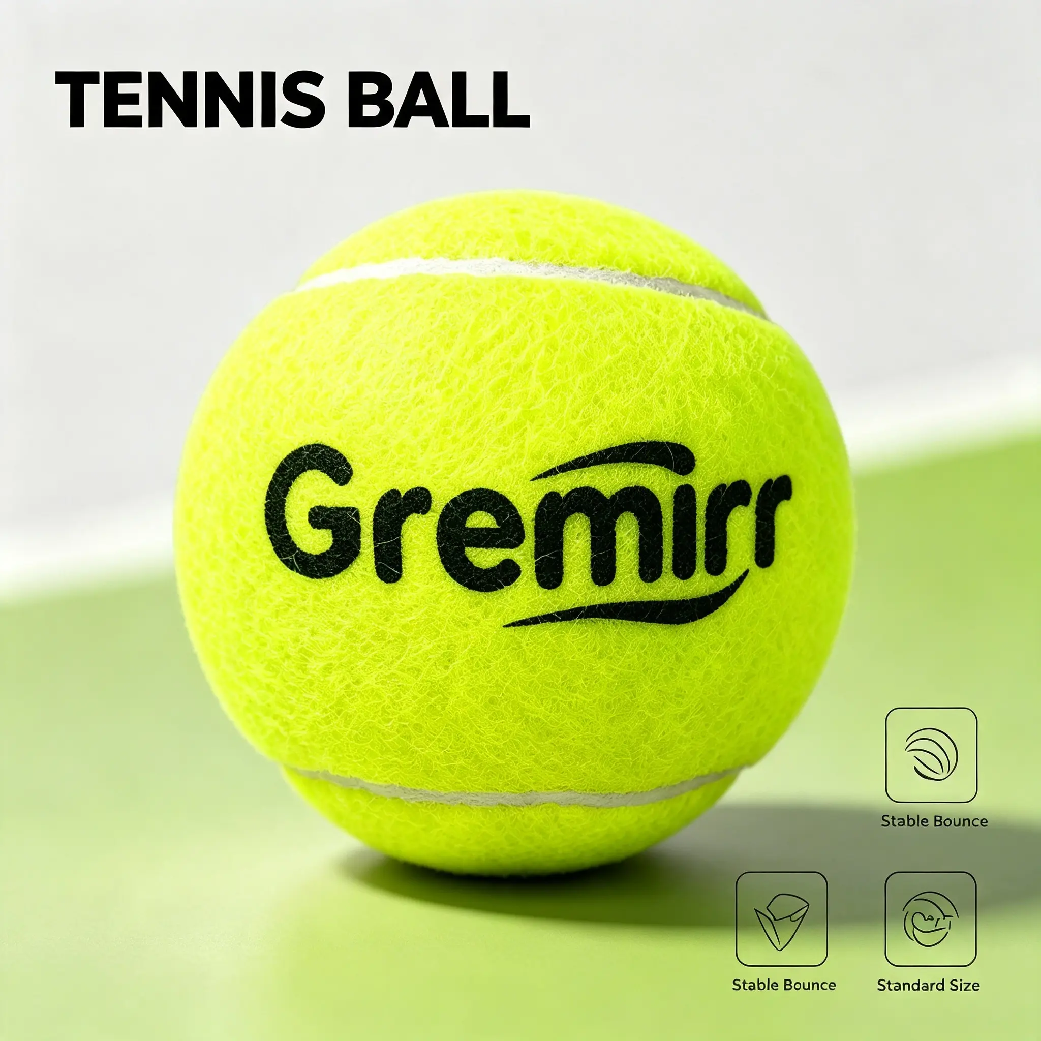 Gremirr 12 Pack Practice Tennis Balls, Standard Size Durable Felt Tennis Balls, Consistent Stable Bounce for Training, All Court Surfaces, Beginners Kids Adults Recreational Play pickle manufacturer