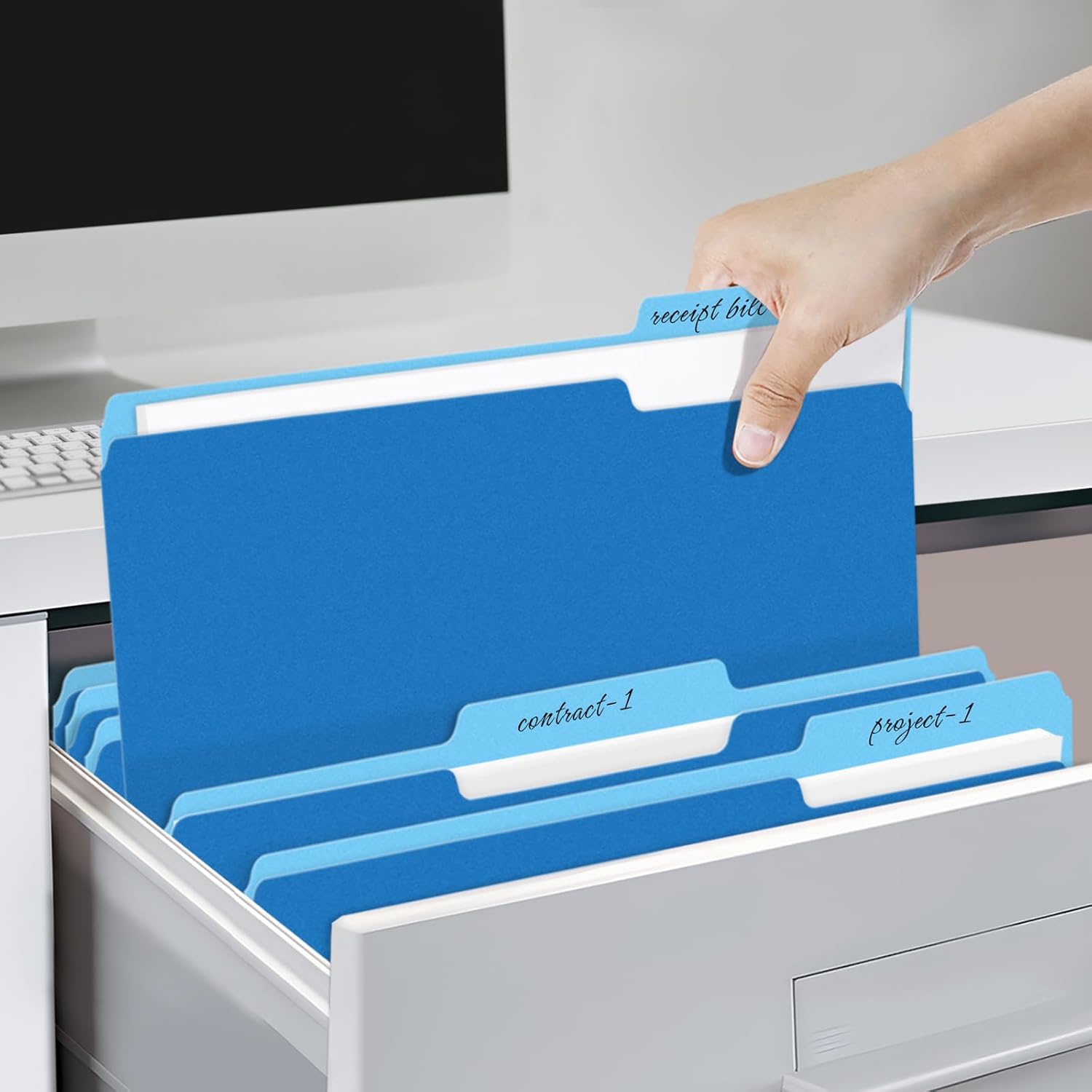 File Folders, 36 Pack Manilla Folders 8.5 x 11, Colored File Folders Home Office School Supplies for Documents Files Paper,Blue