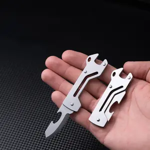 Miniature Stainless Steel Keychain Knife with Bottle Opener, Portable Pocket Blade for Outdoor Adventure and Daily Use