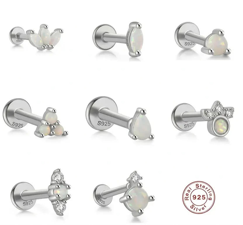Ear Piercings 925 Sterling Silver, Natural Gemstone, Premium Feel,For Bff GF Wife Daughter, Durable Stylish Jewelry Gift