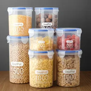 Transparent Sealed Plastic Food Storage Canisters with Scale, Large Capacity Grain Fresh Preservation Containers for Food, Home Organizer Storage Bottles & Jars, Food Containers