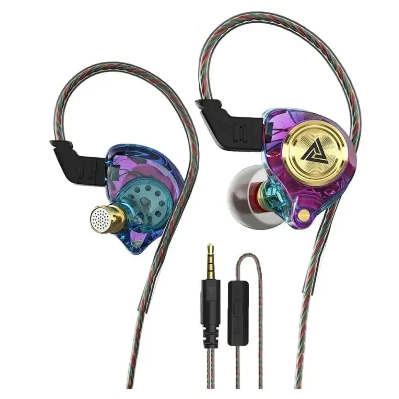 QKZ AK3 Gaming Wired Earbuds, 3.5mm Universal Jack In-Ear Headphones with High-Sensitivity Call Mic, HiFi Heavy-Bass Stereo, Anti-Tangle Braided Cable, Comfortable for Sports, Study