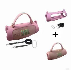 for JBL Charge 6 Waterproof Bluetooth Speaker Silicone Cover Case, Portable Silicone Travel Case with Carabiner, Protective Skin Case