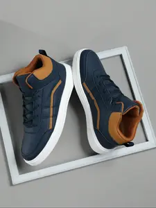 Men's Fashionable Lace Up High Top Sneakers, Casual Comfortable Sports Shoes for Daily Wear, Male All-match Round Toe Shoes for Daily Wear, Casual Lifestyle Sneaker