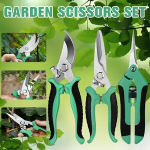 3-Pack Professional Pruning Shears, Stainless Steel Garden Shears with Rust-Resistant Blades, Ergonomic Handles for Gardening, Bonsai, Plant Care and Rose Pruning