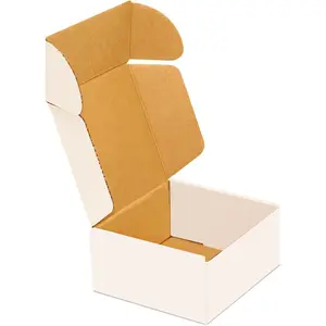 50 Pack Small Shipping Box, 4x4x2'',Corrugated Mailer, Cardboard Box, White
