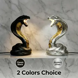 Snake Resin Table Lamp, Home Decor Atmosphere Light, Silver Options, Desktop Entryway Decoration