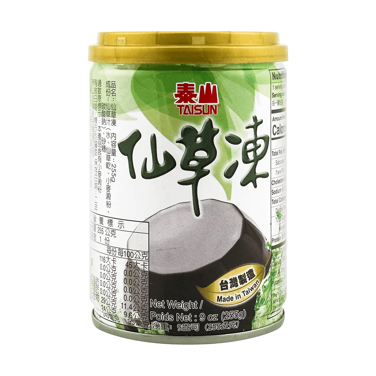 TAISUN Natural Grass Jelly 9oz - Refreshing Herbal Dessert for Cooling Relief