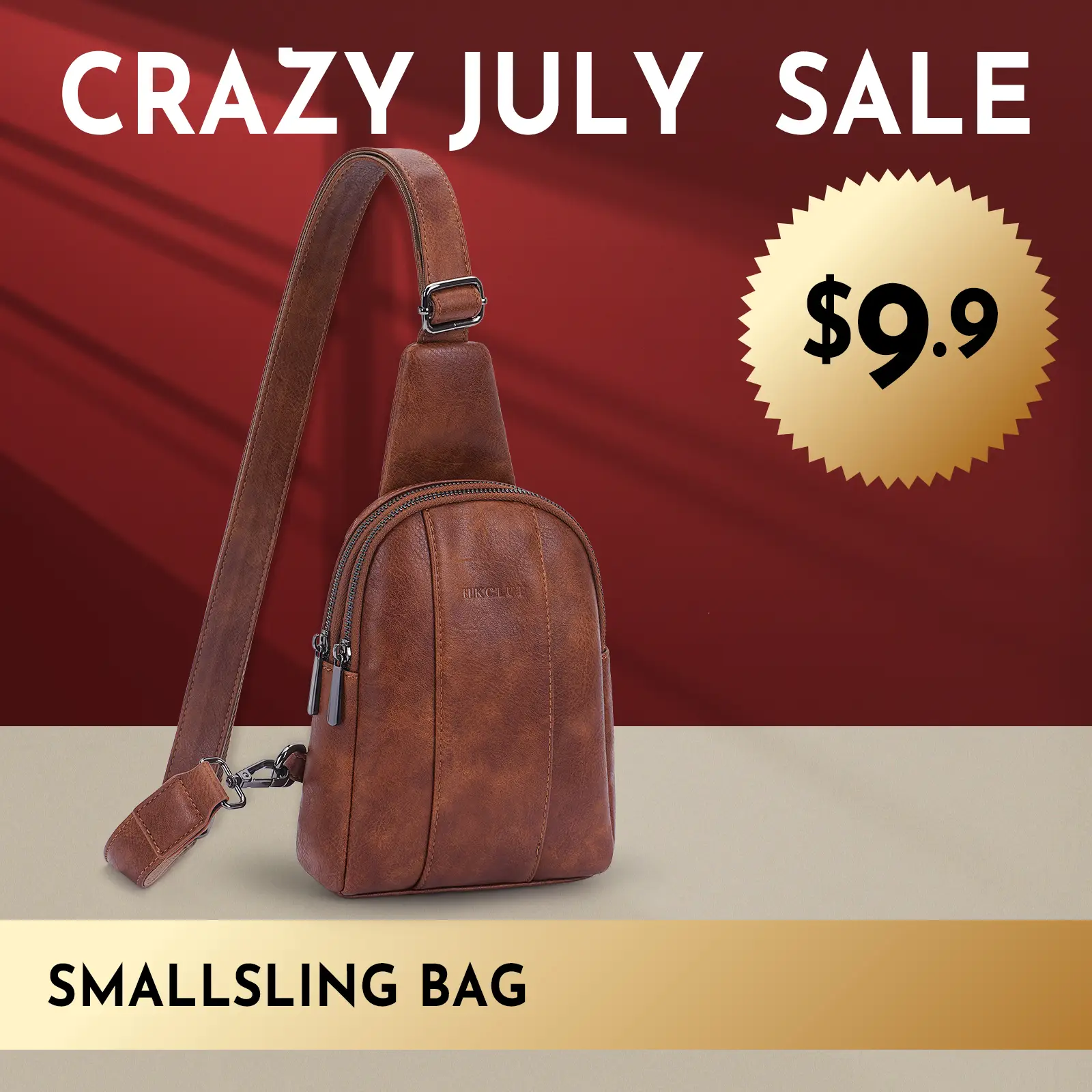 HKCLUF 4059 Crossbody Sling Bag For Women Vegan Leather Crossbody Fanny Packs Fashion Chest Bag with Adjustable Strap Perfect for Back to School Outdo