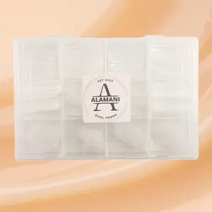 Alamani Designs Dual Polygel Nail Forms With Silicone Inserts 288 Pieces/Set For Artificial Nail Extensions French Designs