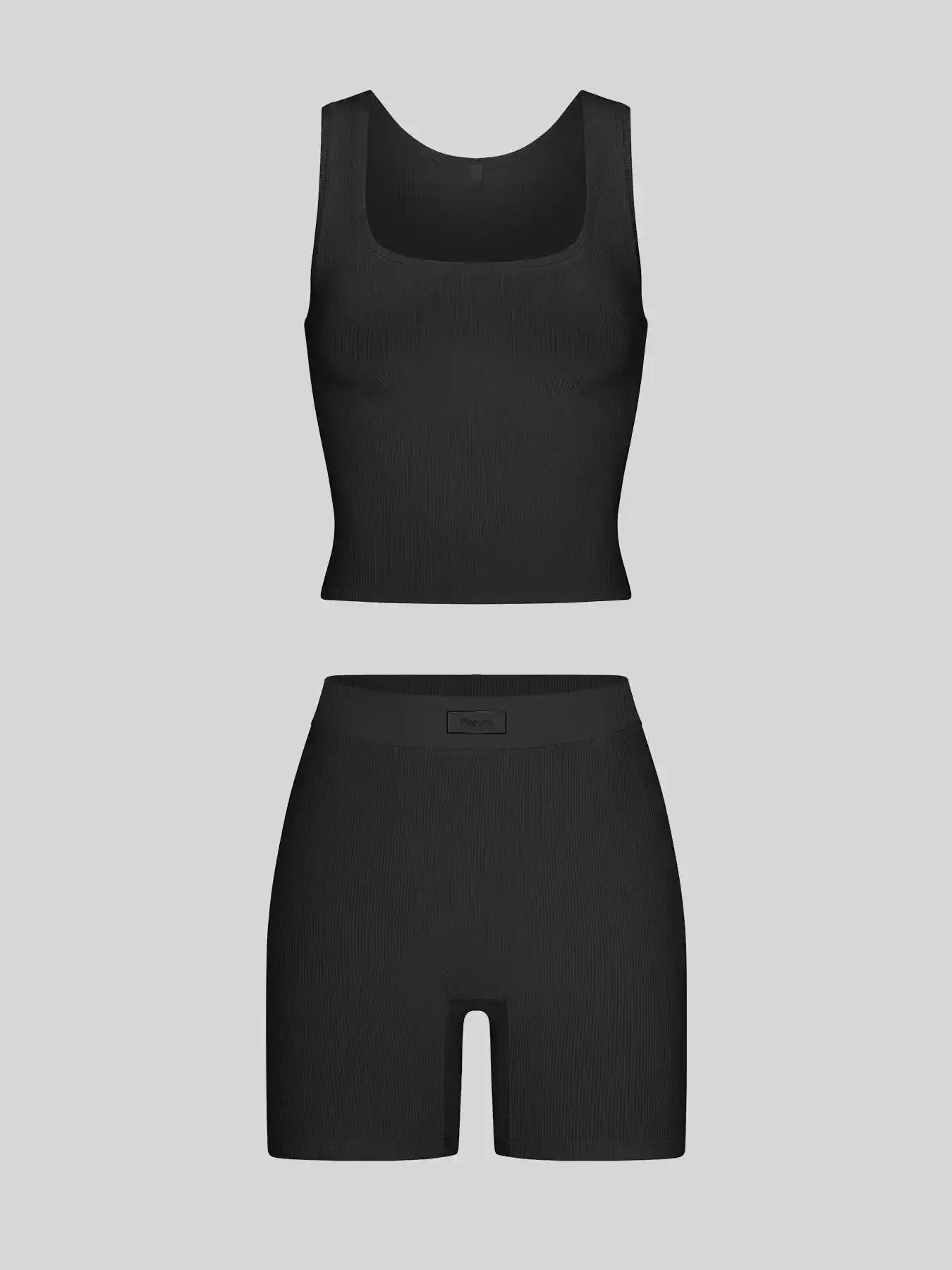 Sophisticated Seamless Ribbed Two Piece Set Outfit, High Stretch Crop Top & Bootie Shorts, Comfortable Everyday Loungewear for Daily Wear, Perfect Fit for Relaxing at Home, effortless layering, chic everyday