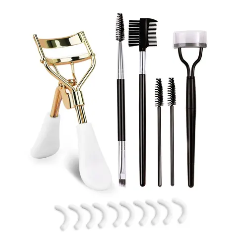 Eyelash Curler & Comb Set, Eyelash Curler & Replacement Pad & Comb, Professional Makeup Tools for Women, Beauty, Cosmetic, Eyelash Curlers Spoon