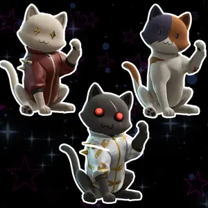 Cute Meowskulls Style Cat Sticker Set Cool Gamer Cat Character Cartoon Meme Aesthetic Sticker for Laptop Phone Bottle Fan Collection