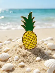 Tropical Pineapple Enamel Badge, Add Summer Energy to Your, Stylish Accessory for Casual Wear, Perfect for Beach and Outdoor Activities
