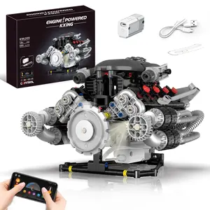 V8 Engine Kits That Works, APP Controlled Engines Building Block Set for Adults, Physical Science Experiment Models, Best STEM Toy Gifts for Adult (689 Pcs)
