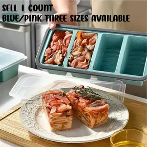 1 Count Silicone Lunch Box with Lid, Food Freezer Storage Container, Preserving Containers, Meal Prep Containers, Heat-Resistant Easy Clean, Non-Slip Base, Sealed Soft Cover, Family Meal Prep Essential