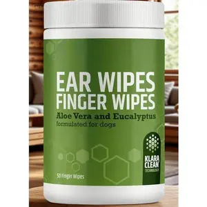 Extra-Coverage Dog Ear Wipes with Eucalyptus & Aloe - Large Pet Finger Wipes for Ear Cleaning - Soothing Puppy Ear Care - 50 Count Reusable Wipes - Gentle Cleansing for Dogs enamel repair claw  caps hartz products