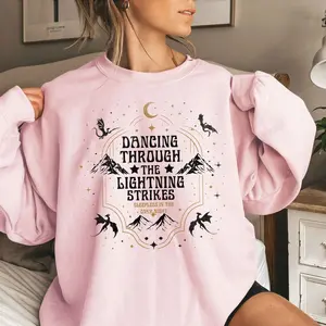 Onyx Storm Shirt, Dancing Through The Lightning Strikes, Fourth Wing Dragon Shirt, Dragon Lover Gift, Fourth Wing Inspired Tee, Fly Or Die , Unisex Sweater Pullover Tee