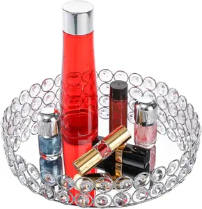 Mirrored  Vanity Tray, 10 Inches   Makeup Tray, Ornate Decorative Tray for Perfume,  and Makeup