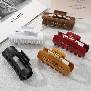 Unisex Premium Soft Plain Silicone White Claw Hair Clips Set of 5 - Non-slip, Durable, Comfortable Matte Rectangular Bowknot Design for All Hair Types, White Claw Clip