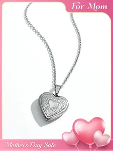 Heart  Photo Locket Necklace, Romantic Openable Memory Pendant, Mother’s Day Gift,Couple Family Memorial Gift, Meaningful Present for Crush/Mom/Wife/Girlfriend