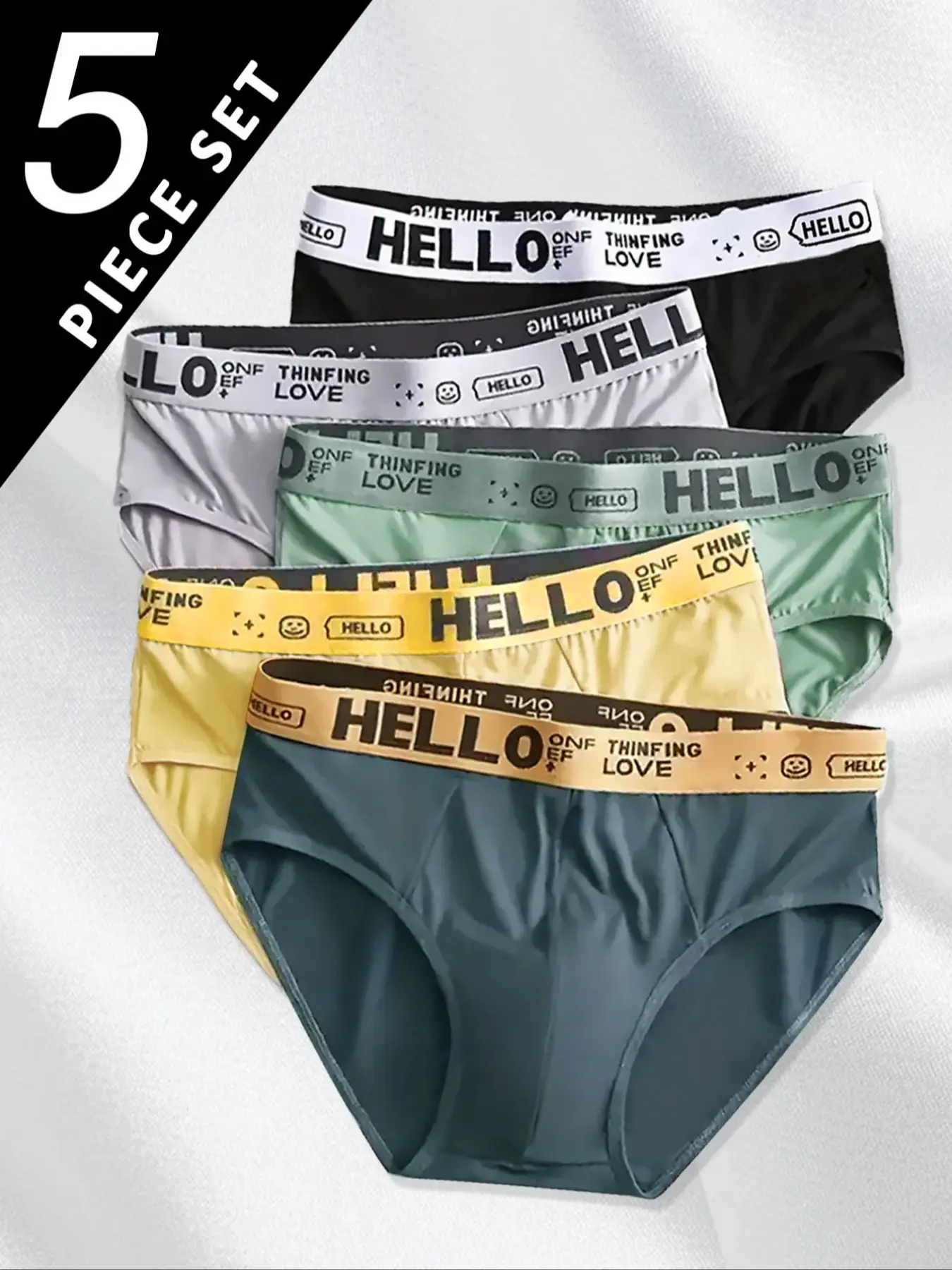 Men's Triangle Underwear Set, Breathable Soft Underwear, Sportswear, Activewear, Athletic, Breathable Moisture-Wicking Anti-Fray, Non-Irritating, Light, Fitted, Sports Gym Casual Youth Valentine Gift