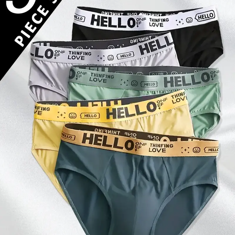 Men's Triangle Underwear Set, Breathable Soft Underwear, Sportswear, Activewear, Athletic, Breathable Moisture-Wicking Anti-Fray, Non-Irritating, Light, Fitted, Sports Gym Casual Youth Valentine Gift