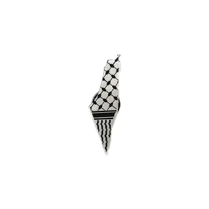 Palestine Map Palestinian Keffiyeh Badge / Pin / Brooch with premium backing