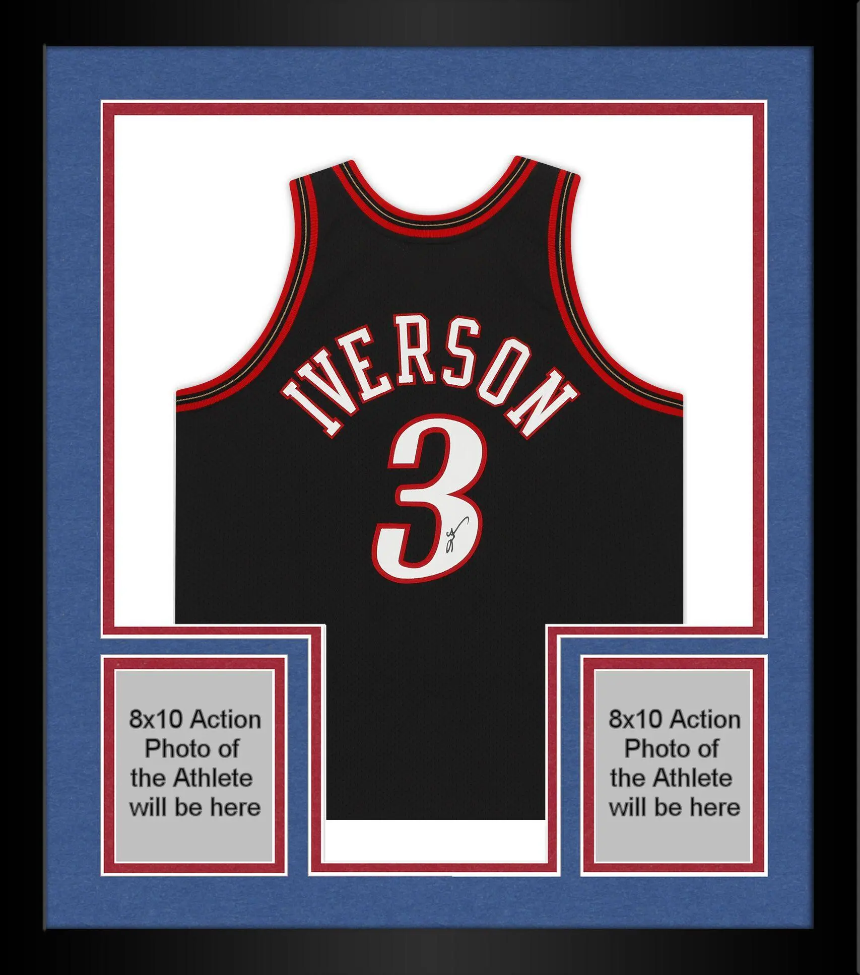 Framed Allen Iverson Philadelphia 76ers Autographed Black 1997-98 Mitchell & Ness Authentic Jersey - Fanatics Authentic Certified