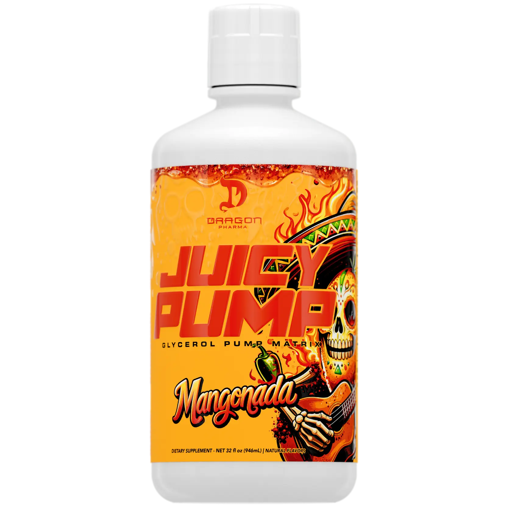 Dragon Pharma Juicy Pump – Liquid Glycerol Stim-Free Pump Pre-Workout – Pumps & Hydration – 32 fl oz (16/32 Servings)