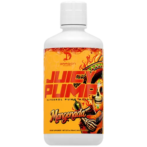 Dragon Pharma Juicy Pump – Liquid Glycerol Stim-Free Pump Pre-Workout – Pumps & Hydration – 32 fl oz (16/32 Servings)
