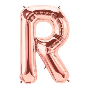 R-Shaped Rose Gold Letter 34" Mylar Balloon