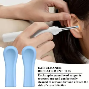 40-count silicone ear spoon with interchangeable heads, universal earwax removal spoon, reusable and washable, dimensions: 1.47 x 0.12 inches, requires no power or batteries, suitable for all sizes of ear spoons, Ear Cleaner